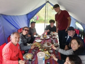 Fresh meal served by Eco Andes Trekking cooks during the Classic Inca Trail camping experience